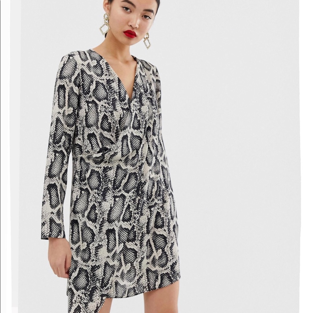 River island swing dress in snake print UK10